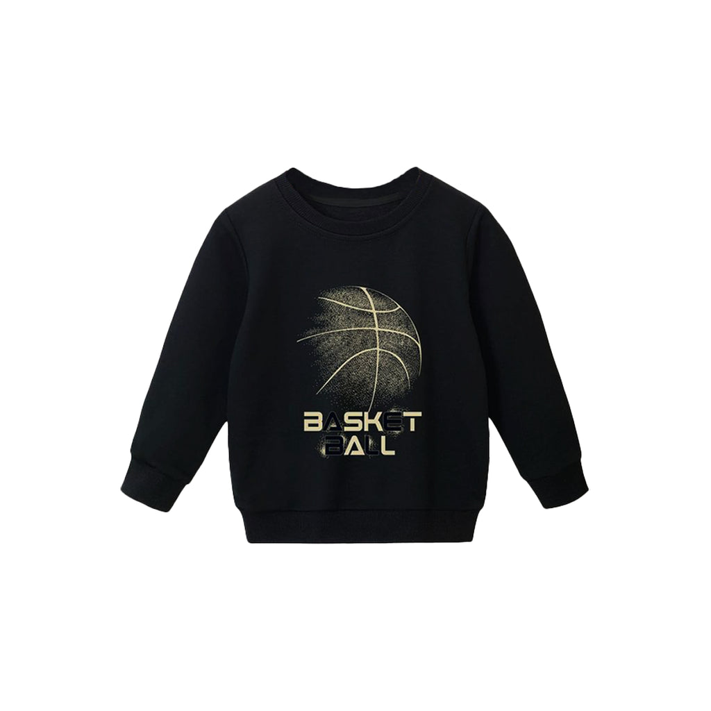 "BASKET BALL" BLACK SWEATSHIRT SET