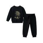 "BASKET BALL" BLACK SWEATSHIRT SET