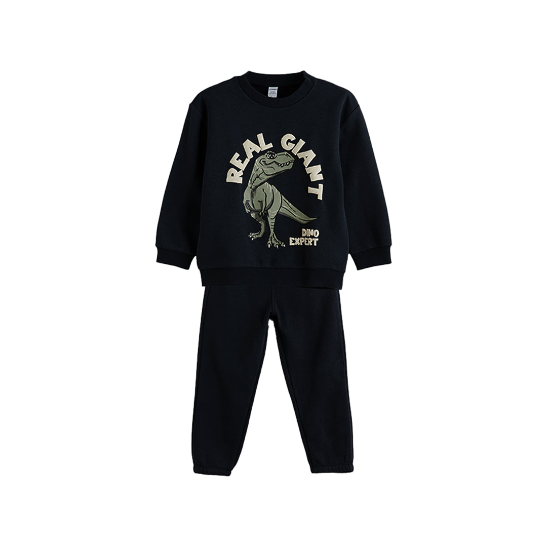 “DINO” BLACK SWEATSHIRT SET