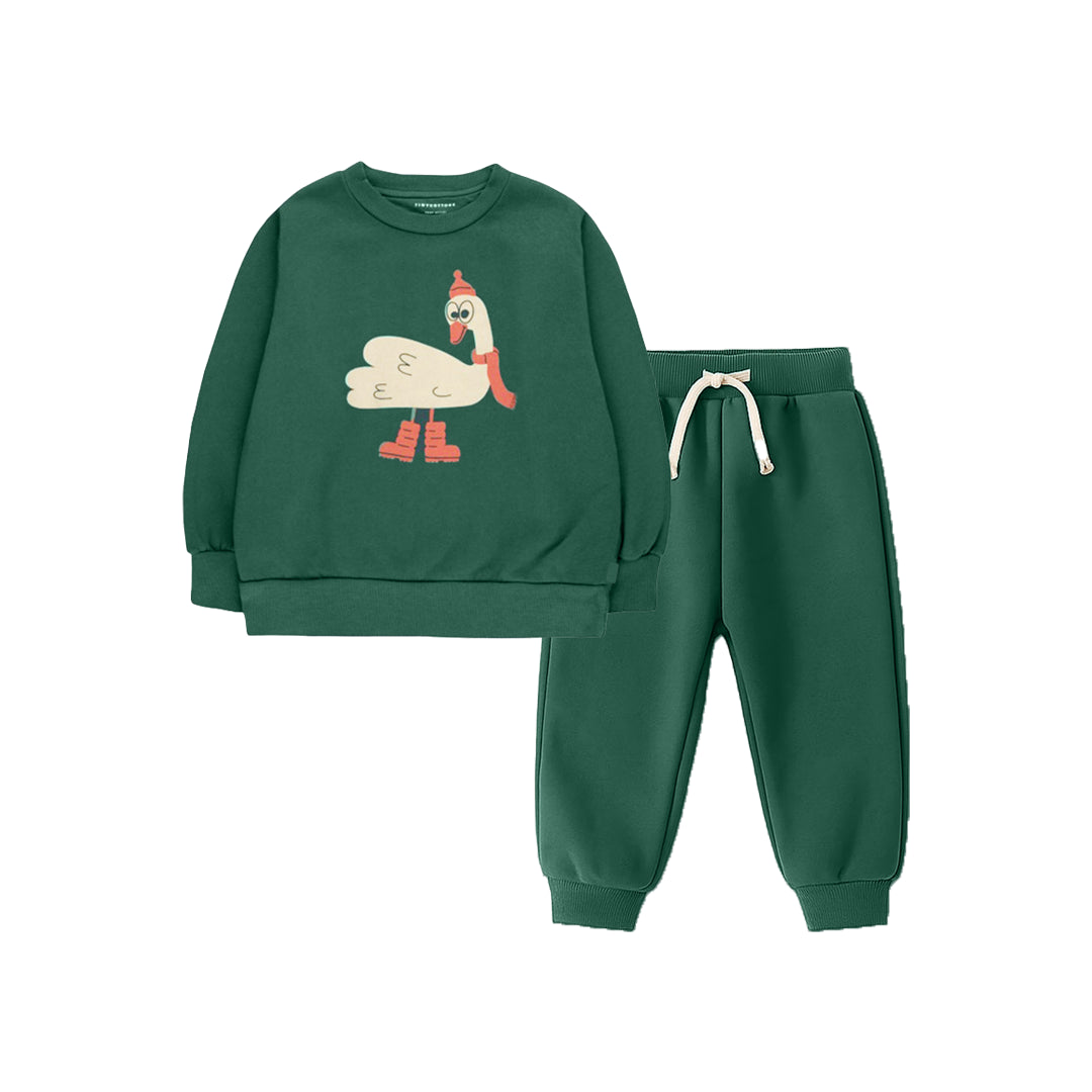 “DUCK” GREEN SWEATSHIRT SET