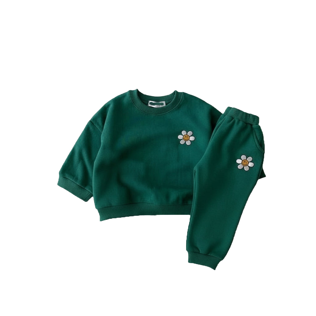 "SUNFLOWER" GREEN SWEATSHIRT SET