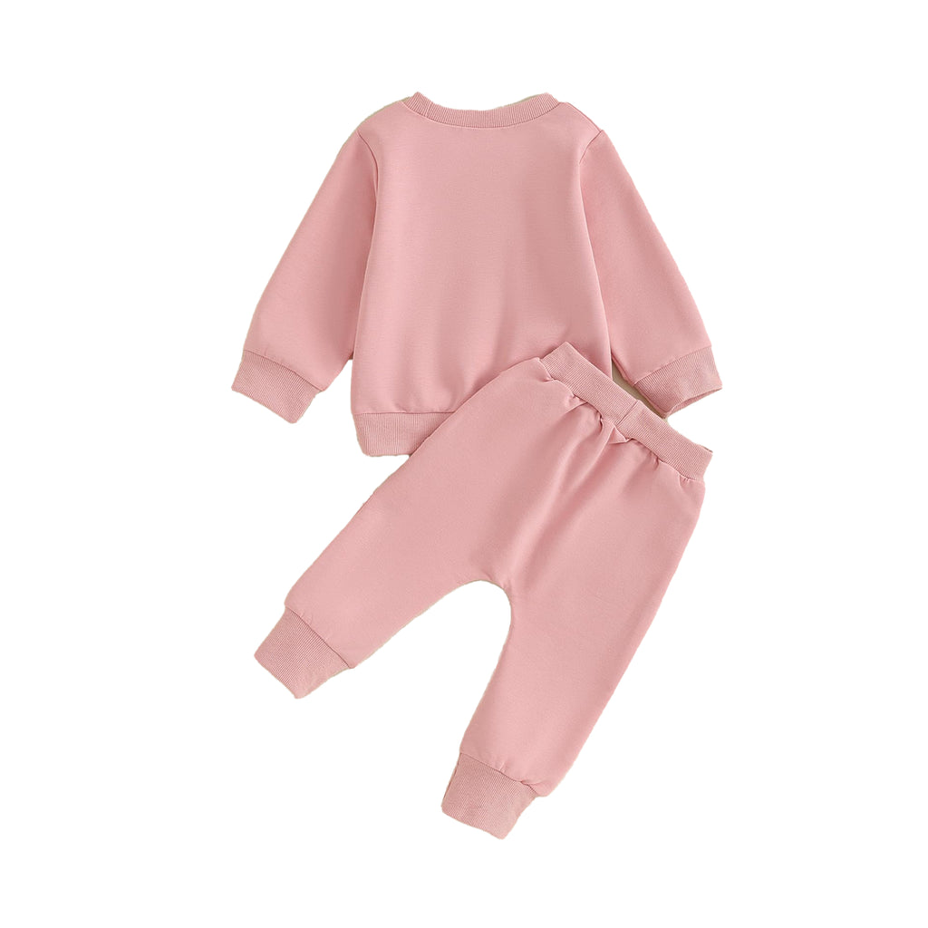 PINK RAINBOW SWEATSHIRT SET