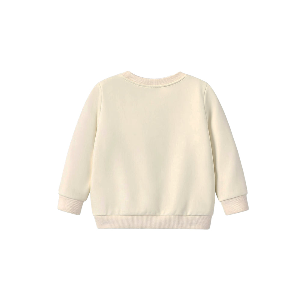 "CUTE ELEPHANT & LION" OFF-WHITE SWEATSHIRT SET