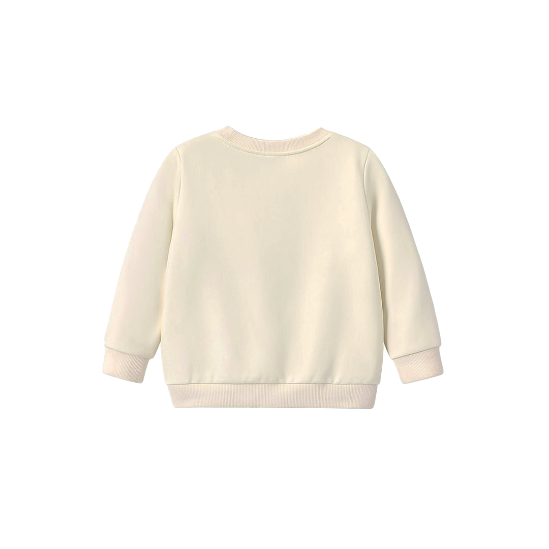 "CUTE ELEPHANT & LION" OFF-WHITE SWEATSHIRT SET